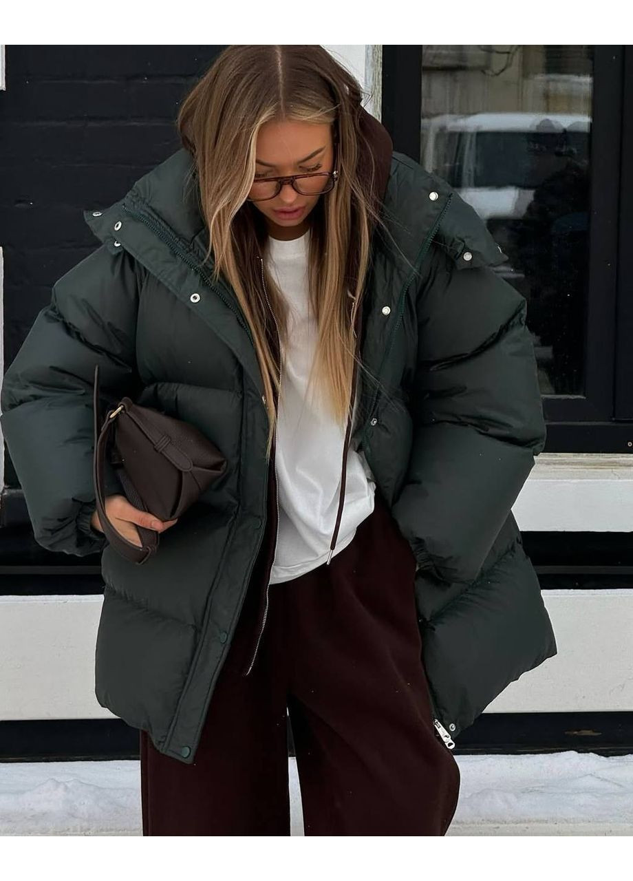 Бутылочная зеленая зимняя зимняя куртка More_bboutique Куртка