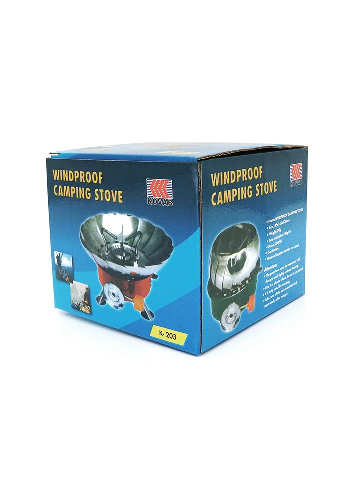 туристическая газовая горелка k-206 с пьезоподжигом и защитой от ветра под газовые баллоны бутан и пропан-бутан, box Voltronic