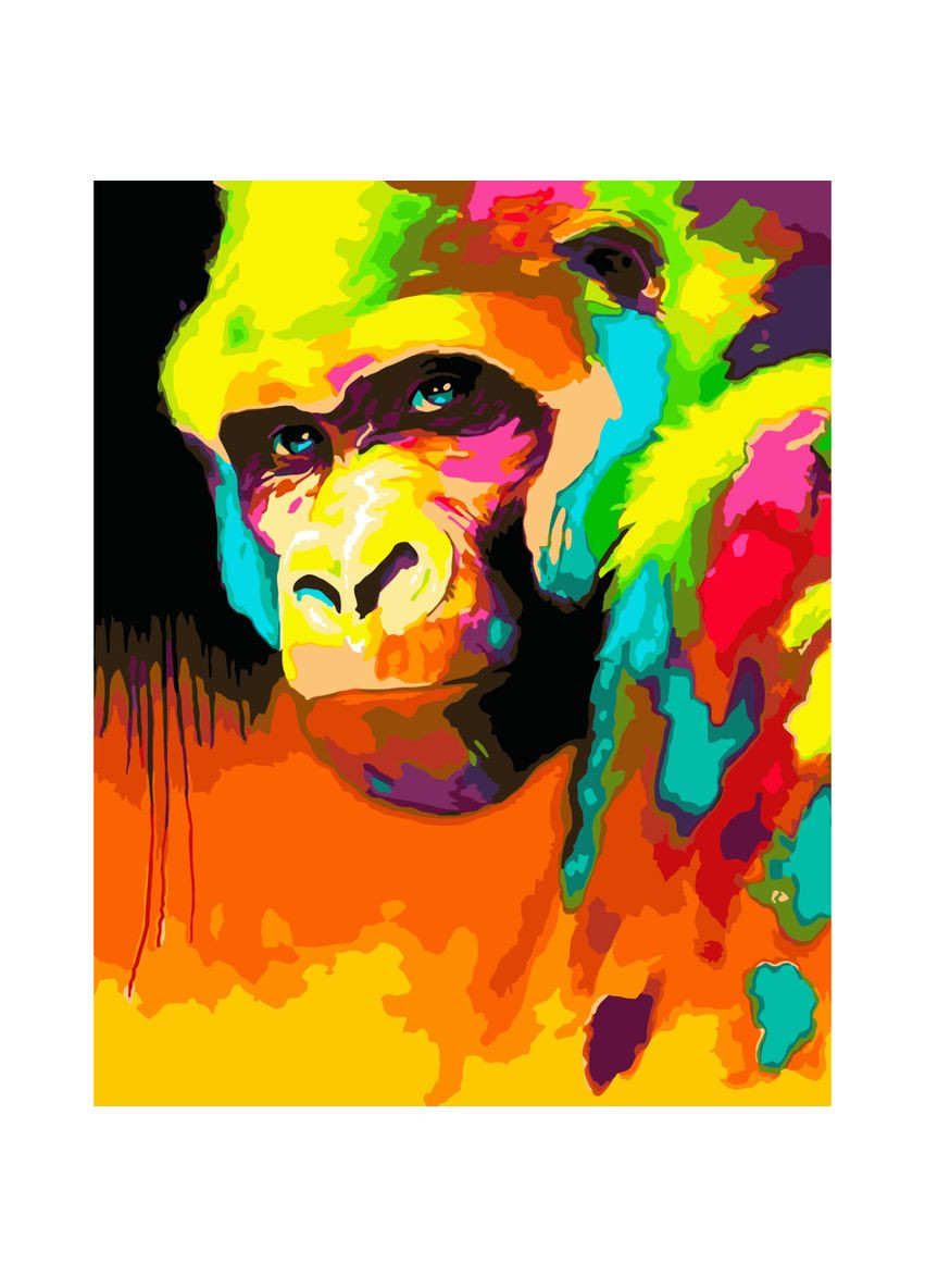 Картина по номерам Арт-обезьяна см для творчества рисование декор для дома Strateg (369757824)