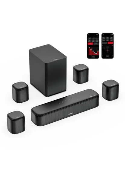 Саундбар Aura A60 7.1, пікова потужність 350 Вт, HDMI eARC, 4 динаміки об'ємного звуку Ultimea (380389527)