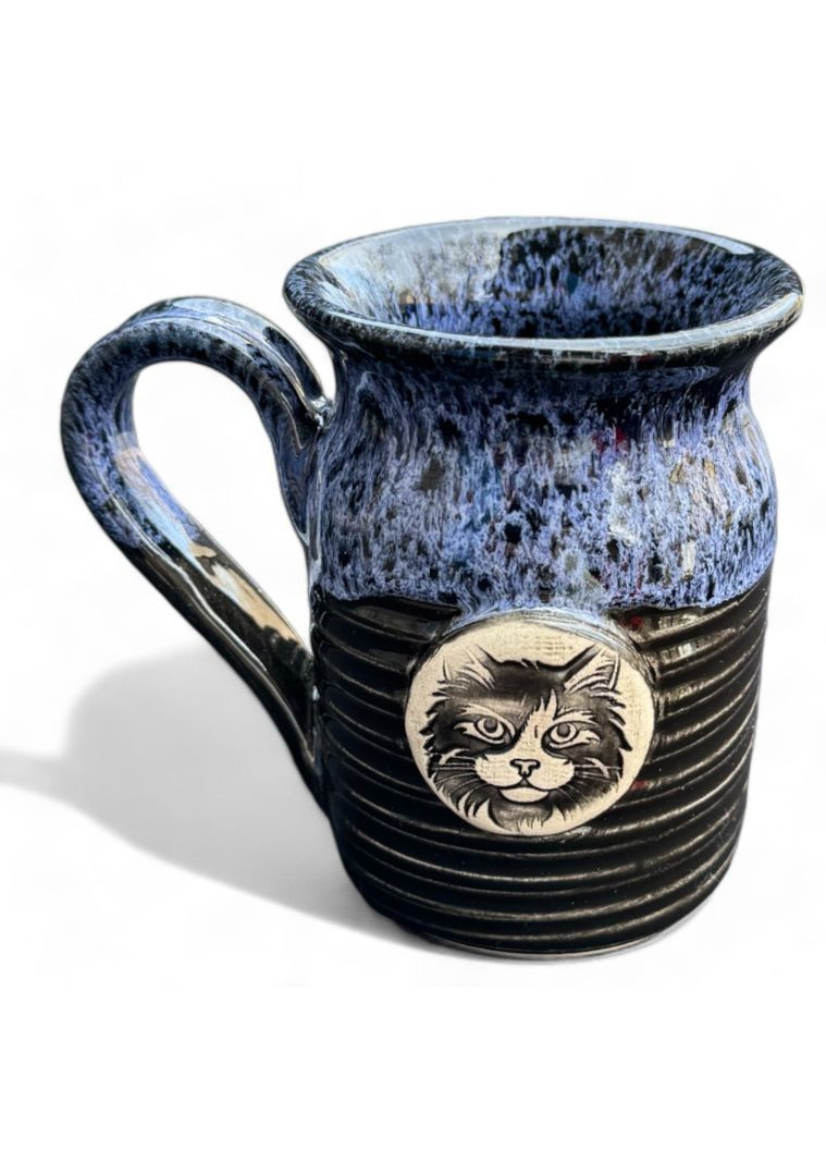 Чашка синя ручної роботи Котик Viking (292565328)