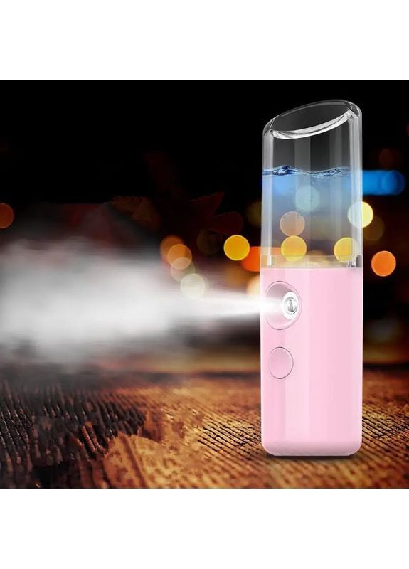 Увлажнитель для лица с аккумулятором, портативный мини аромараспылитель 30 мл для ухода за кожей Nano, розовый More (369156990)