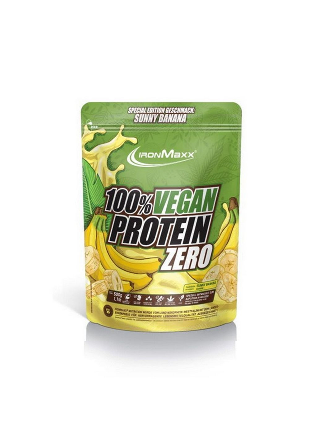Протеин 100% Vegan Protein, 500 грамм Банан Ironmaxx (293477045)