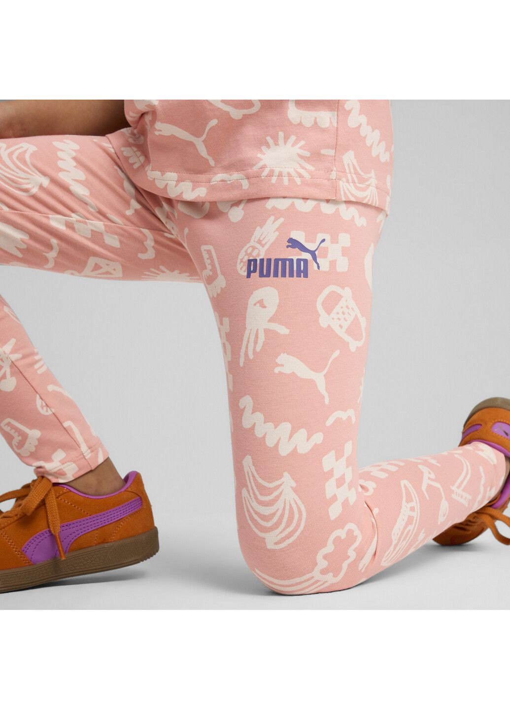 Розовые демисезонные детские леггинсы sandy adventures leggings kids Puma