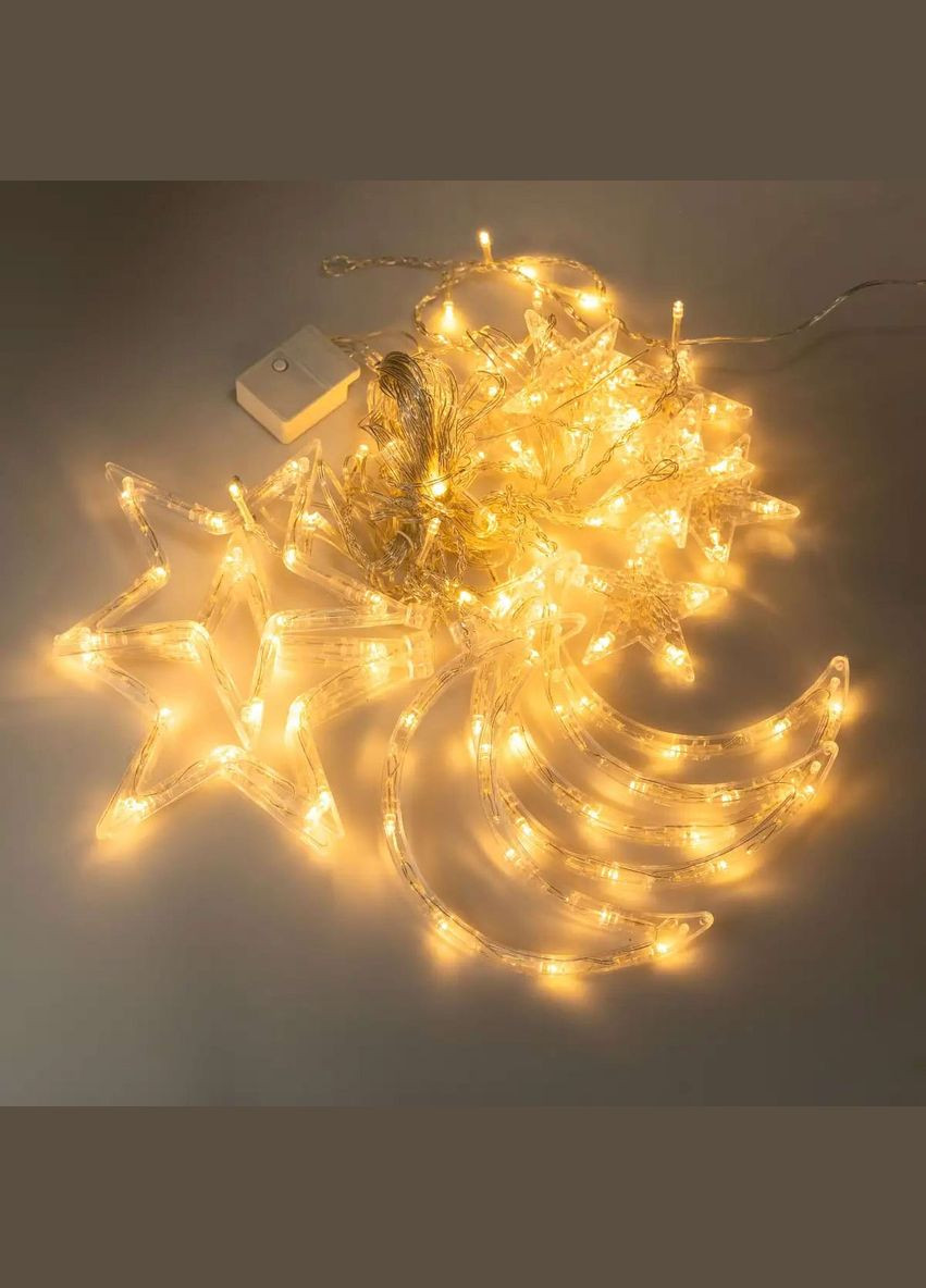 Электрическая гирлянда Звезда штора 3 метра на окно для фотозон желтая WYF11Y Garlando (353502901)