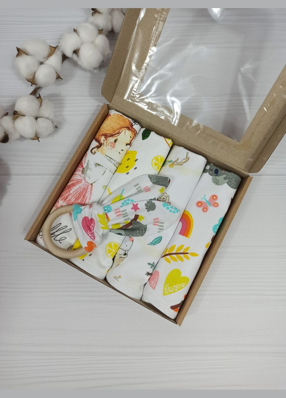 Набор слюнявчиков 22х25 см + эко грызунок "Шуршвщие ушки" 7х18см a.l.babybox Коалы на No Brand (315488086)