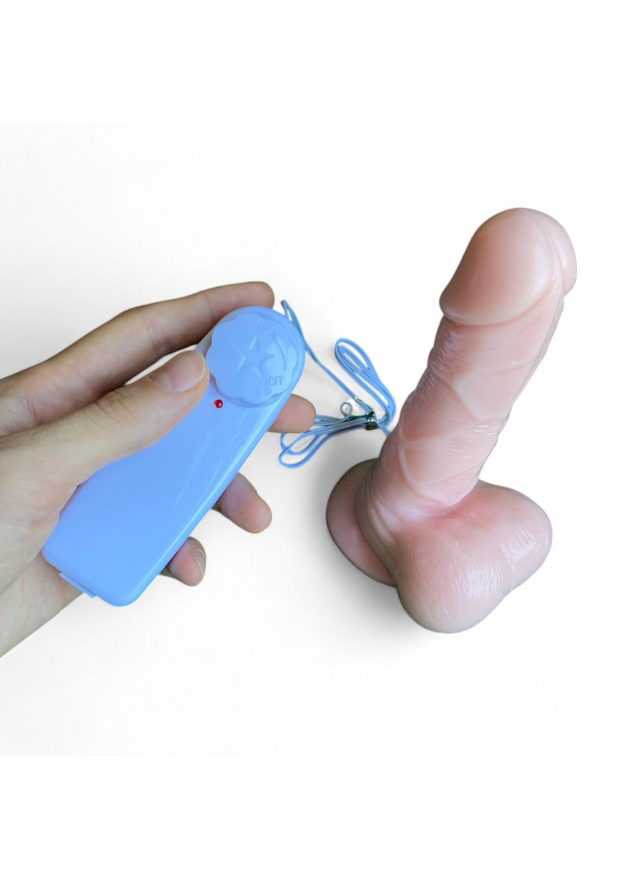 Вибратор на присоске для женщин реалистичный с мошонкой телесного цвета 14 см Sex Vibrator Realistic China (317747628)