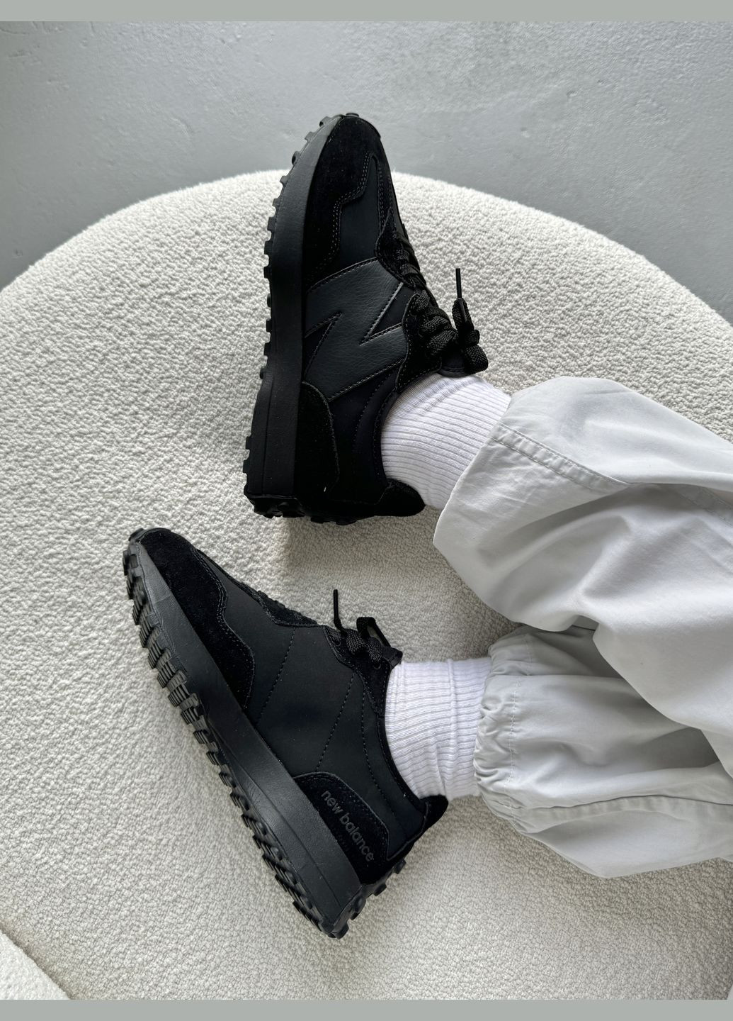 Кросівки жіночі і чоловічі New Balance 327 black | Нью Беланс чорні No Brand чорні демісезони (316231423)