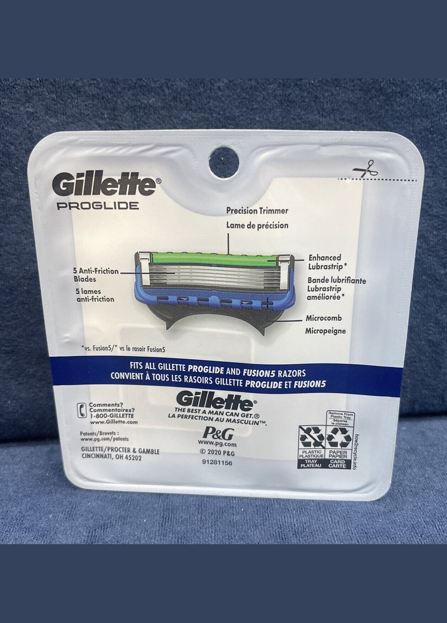 Сменные картриджи для бритвы ProGlide (4 шт) Made in America Gillette (278773596)