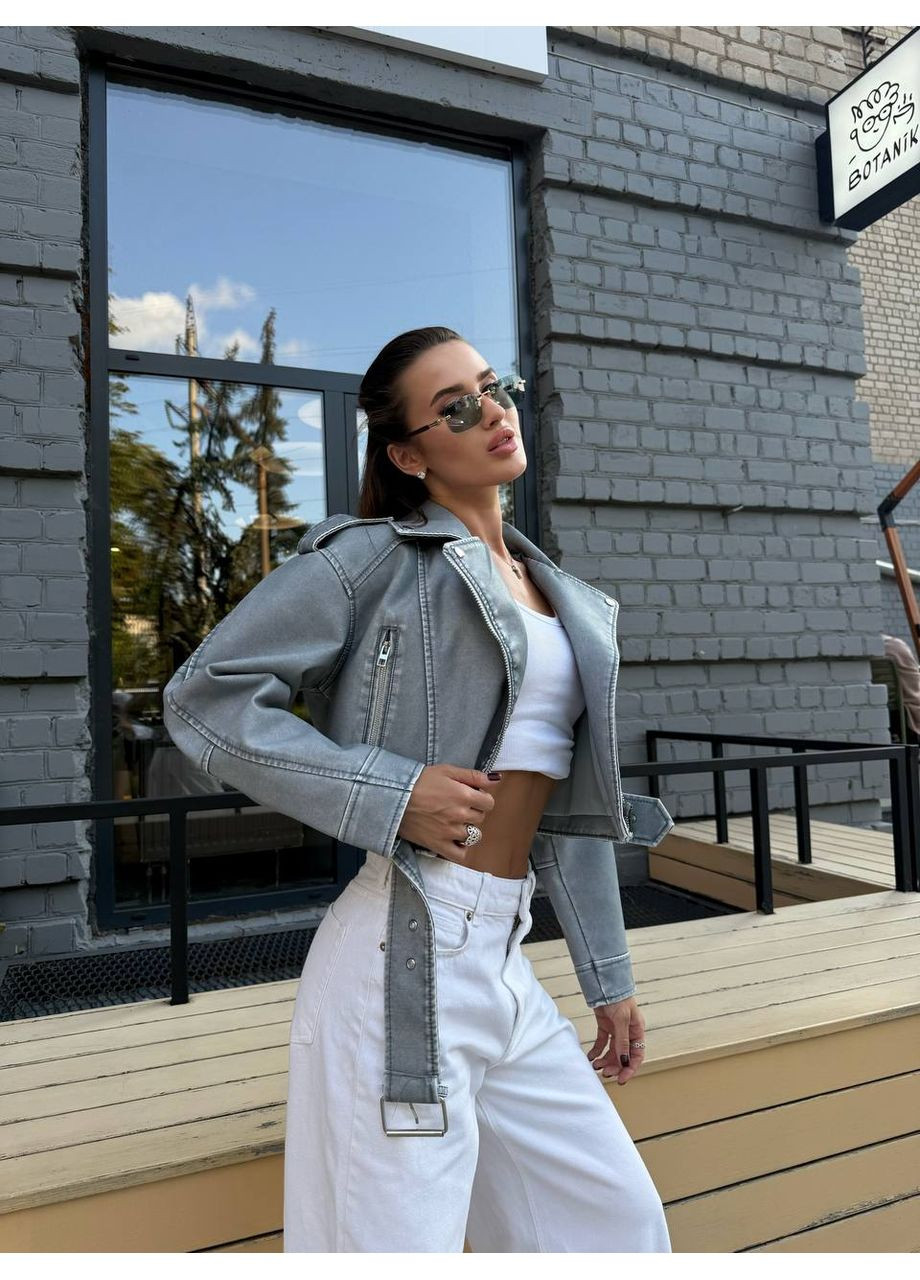 Світло-блакитна вкорочена косуха світло-блакитна No Brand