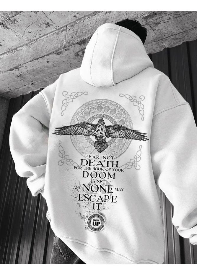 Худая, белая с принтом толстовка мужская No Brand (353505901)