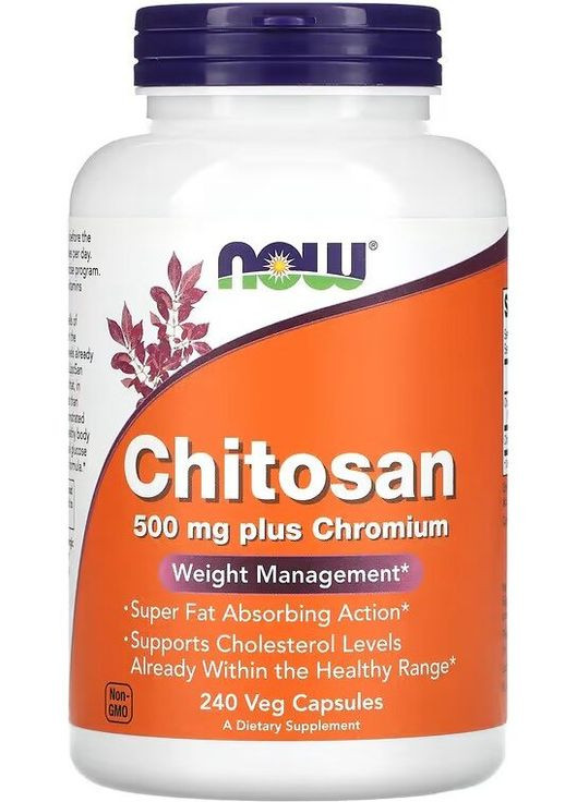 Хитозан NOW Chitosan 500 мг Plus Chromium 240 капс Now Foods (351863996)