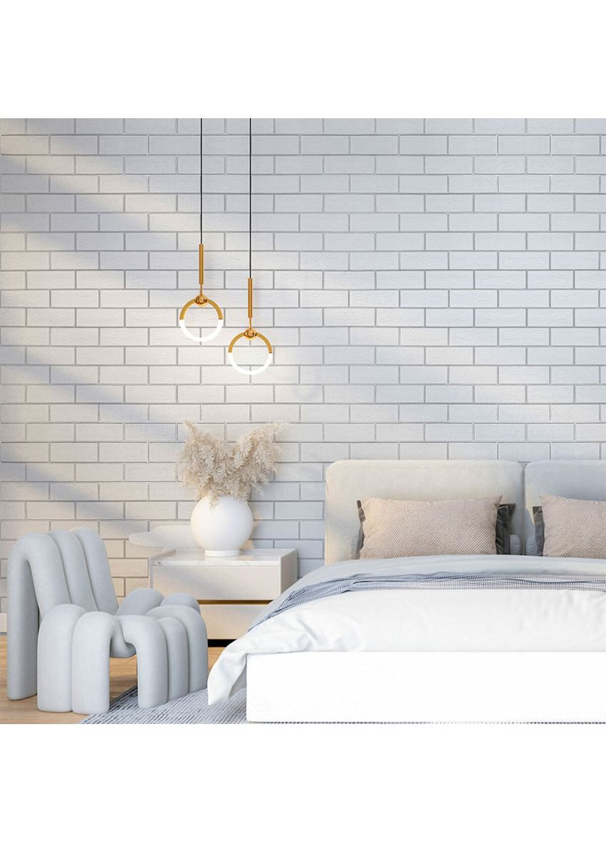 Панель стеновая 700х700х4мм Белый кирпич с серебром SW-00001502 Sticker Wall (315791507)