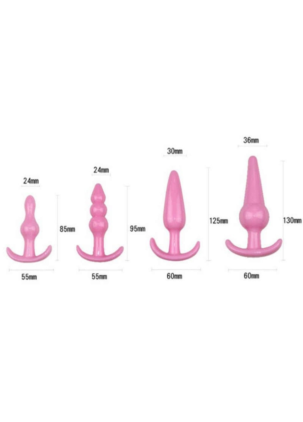 Набор анальных пробок розового цвета (размер XS,S,M,L) We Love (284278170)