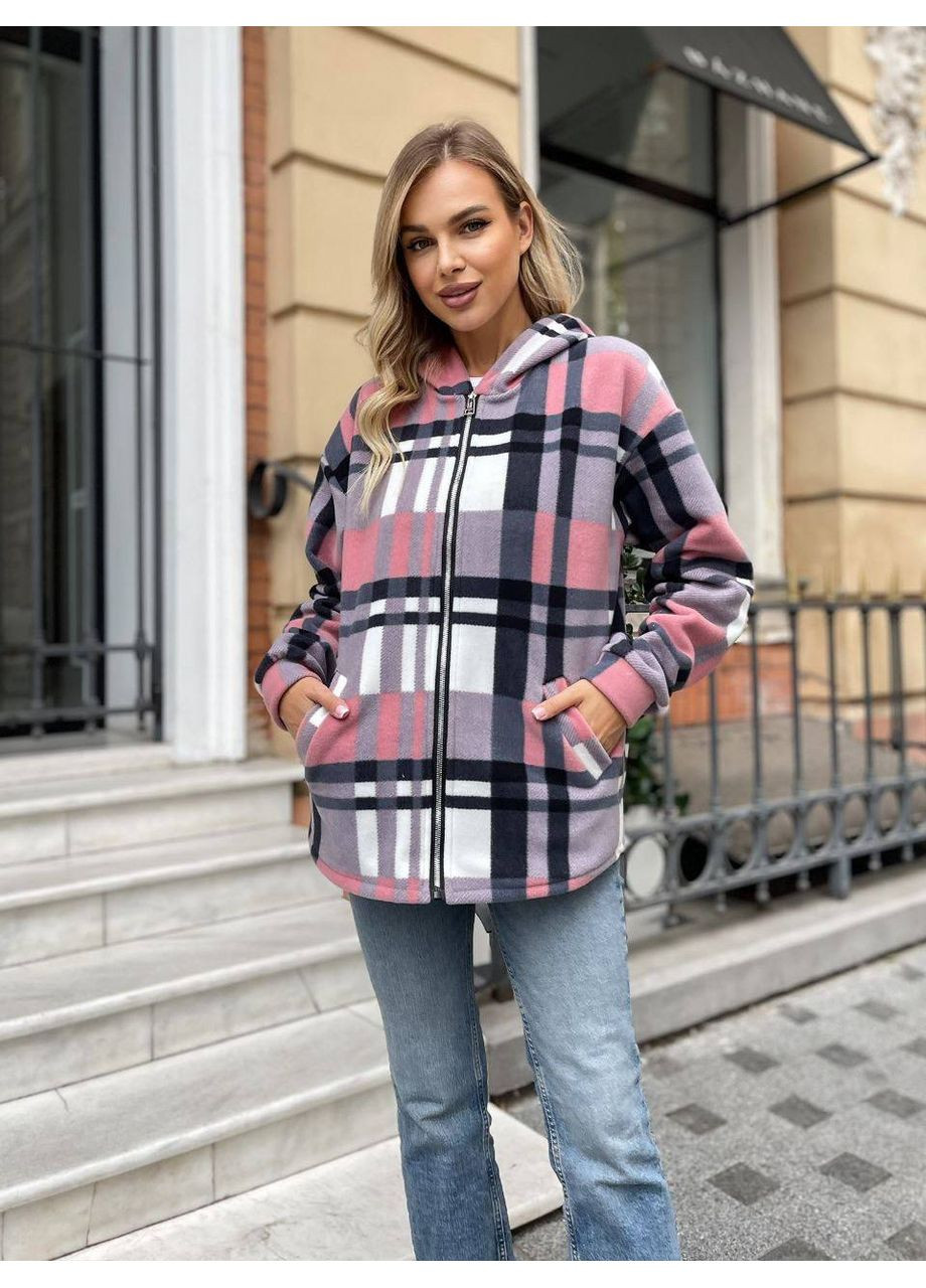 Жіноча кофта-сорочка оверсайз в клітинку MonCher (349453427)