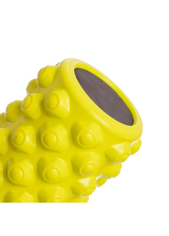 Ролер масажний циліндр (ролик мфр) заповнений піною 36см Grid Bubble Roller EVA (d-14см, Лимонний) (FI-5714_Лимонний) Zelart (361437262)