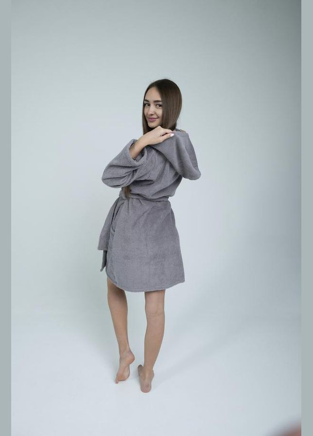 Халат махровый с капюшоном женский на запах (П4К-lel-mahra-002/2) No Brand (308864406)
