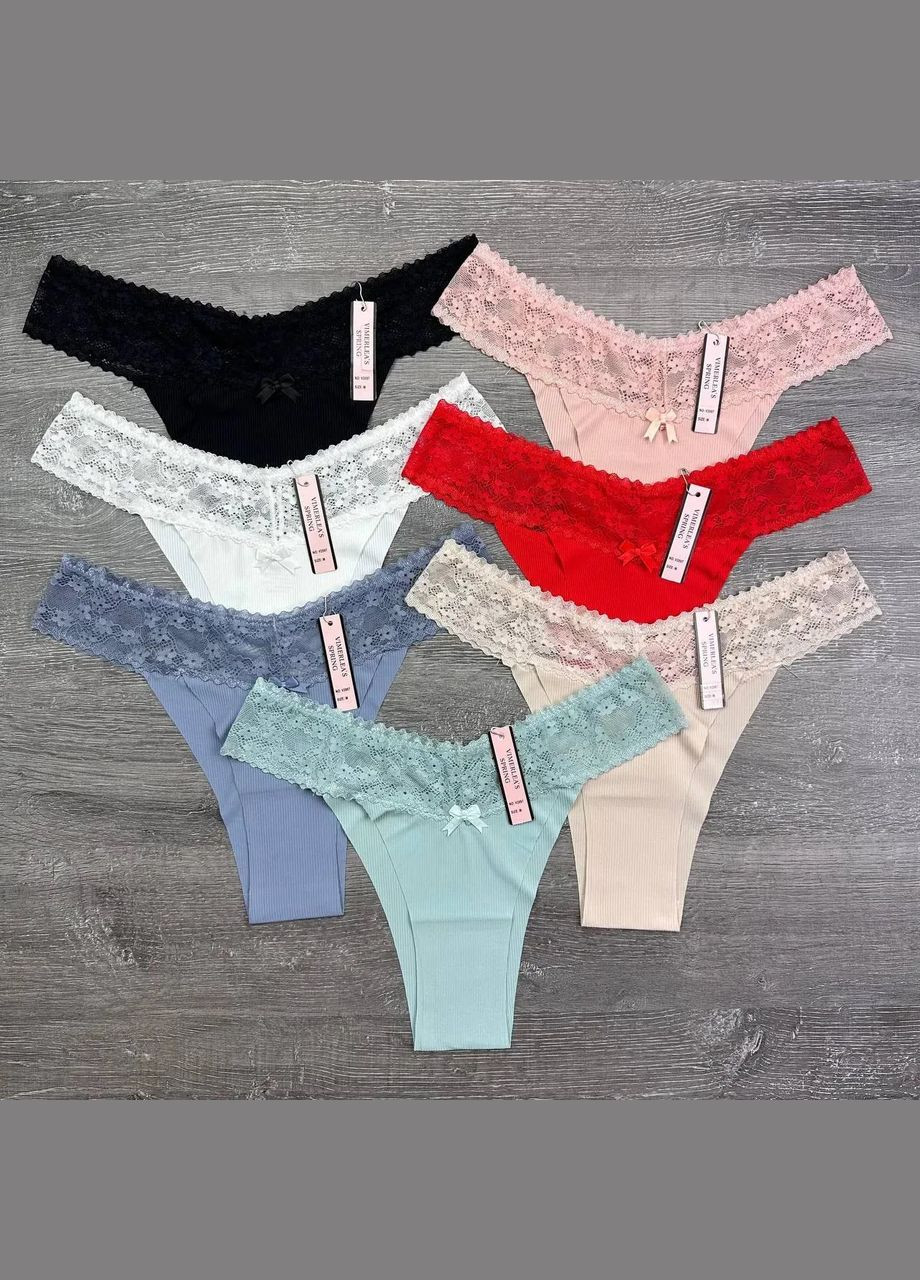 Комплект женских трусиков танга 7 шт No Brand Танга (325419108)