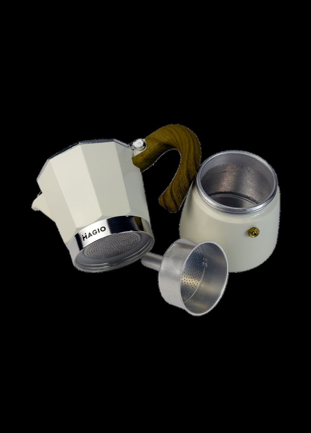 Кавоварка гейзерна алюмінієва 150 мл на 3 чашок (MG-1007) Magio (334007743)