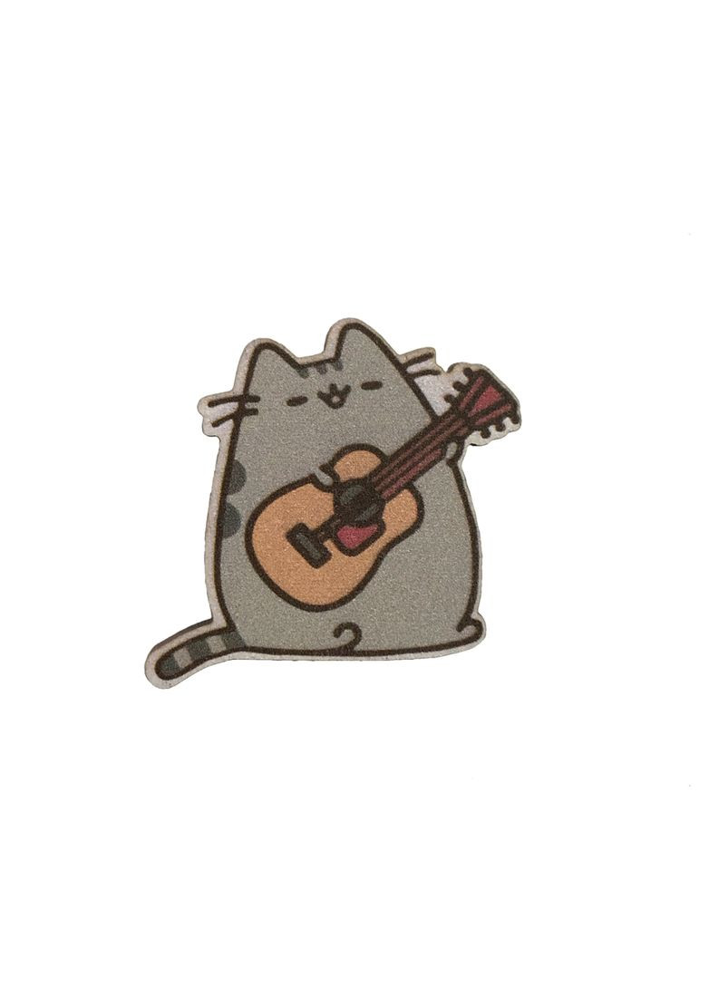 Кіт Пушин з гітарою значок з дерева Cozy-Up (291162351)