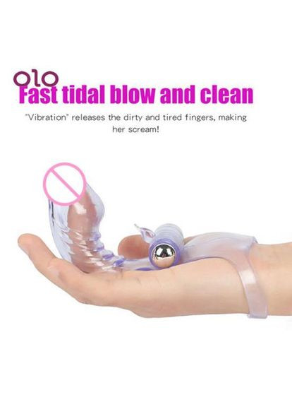 Насадка на палец для стимуляции клитора и точки G с вибрацией 16*4*4 см 4C.3.3.13 Розовый OLO (306854887)