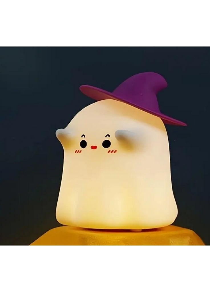 Дитячий акумуляторний силіконовий нічник Привид в капелюсі YH-319SH No Brand (362027678)