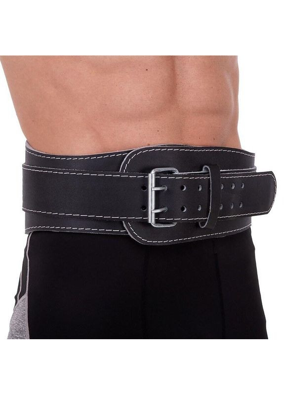 Пояс атлетичний шкіряний спинка Zelart SB-165350 чорний No Brand (361439837)