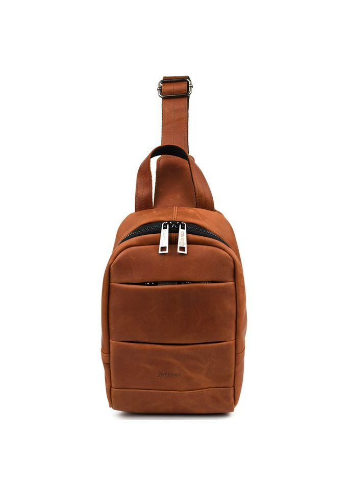 Рюкзак чоловічий слінг через плече об'ємний шкіряний з кишенями RB-6010-3md TARWA (306373249)