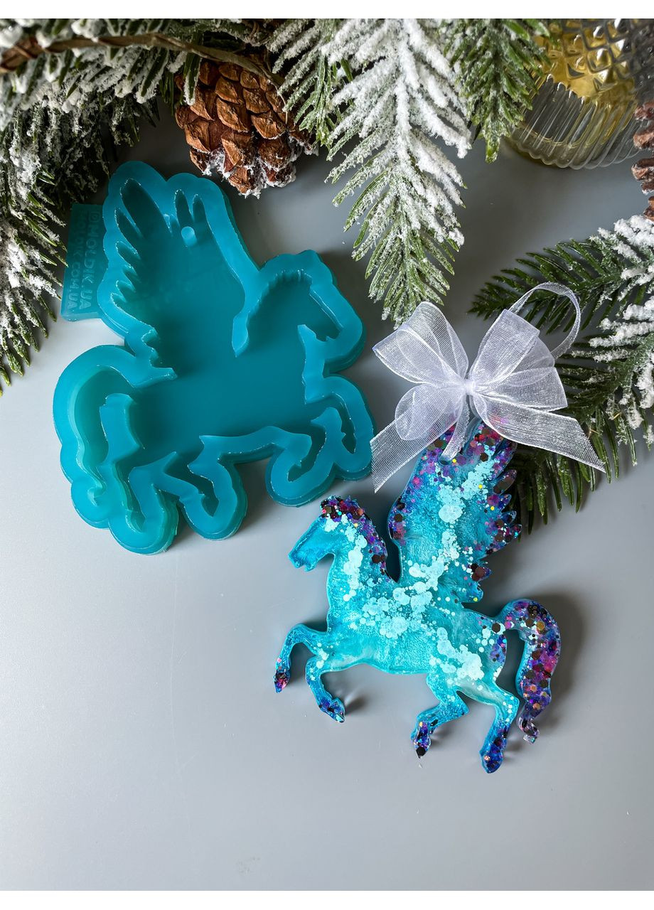 Молд Пегас більший для новорічних іграшок на ялинку силіконова форма для епоксидної смоли No Brand (370566477)