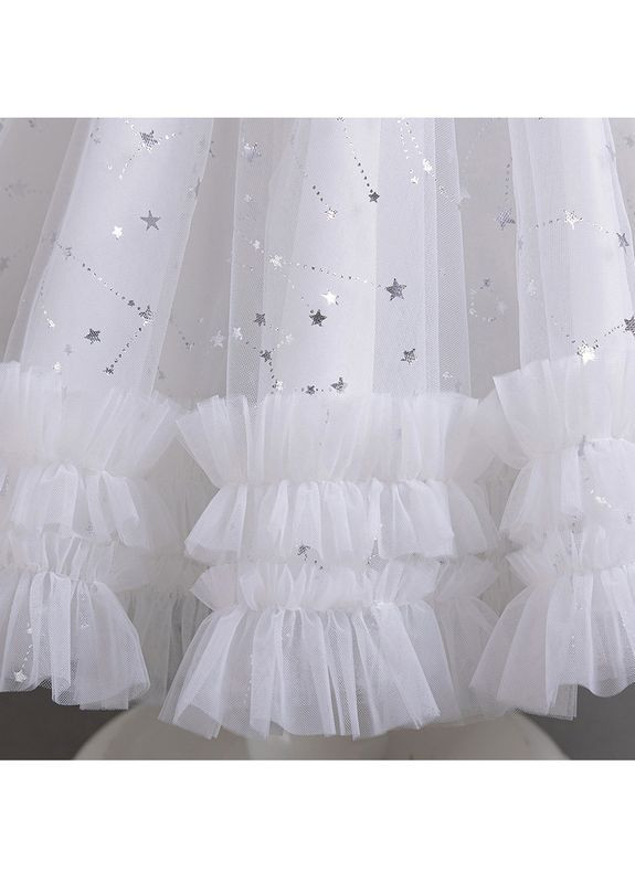 Білосніжна нарядна дитяча сукня для дівчинки — біла, пишна, фатинова, святкова, для ранку, дня народження та урочистостей No Brand (369779476)