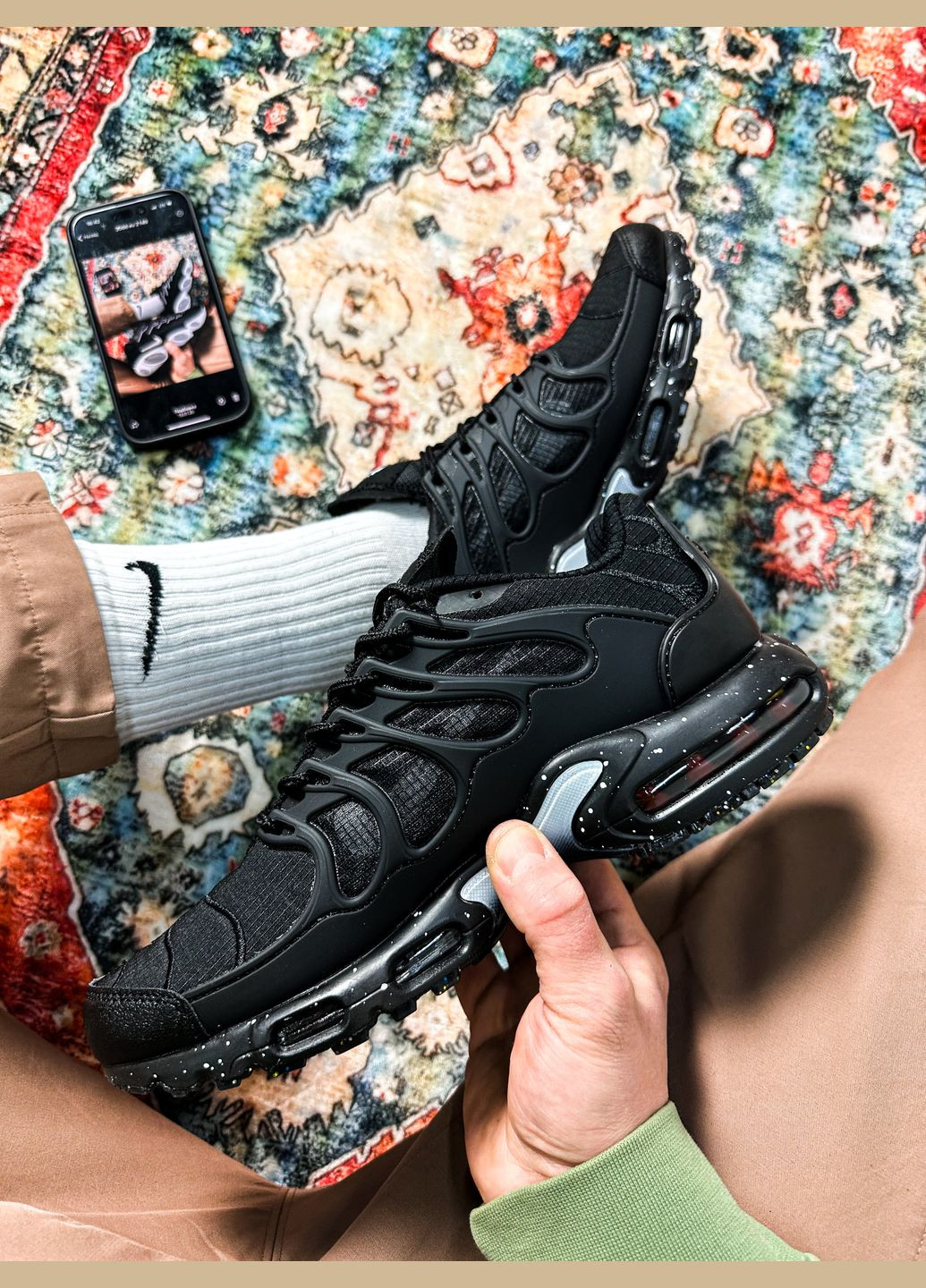 Чорні Осінні кросівки чоловічі nike air max terrascape "black metalic" | найк аір макс чорні No Brand