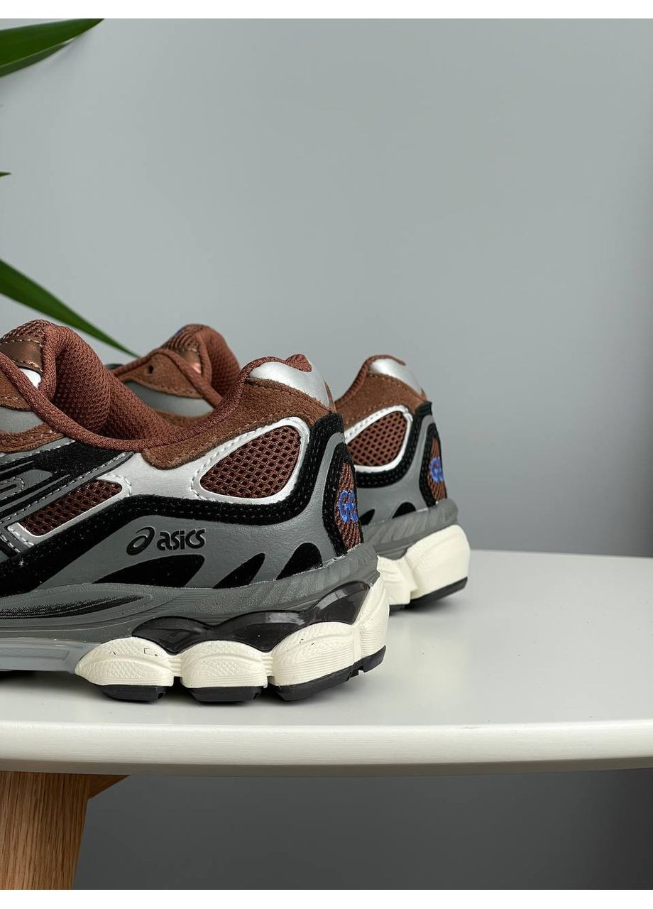 Коричневі Осінні кросівки чоловічі і жіночі asics gel-nyc brown black grey | асікс гель-нюк коричневі No Brand