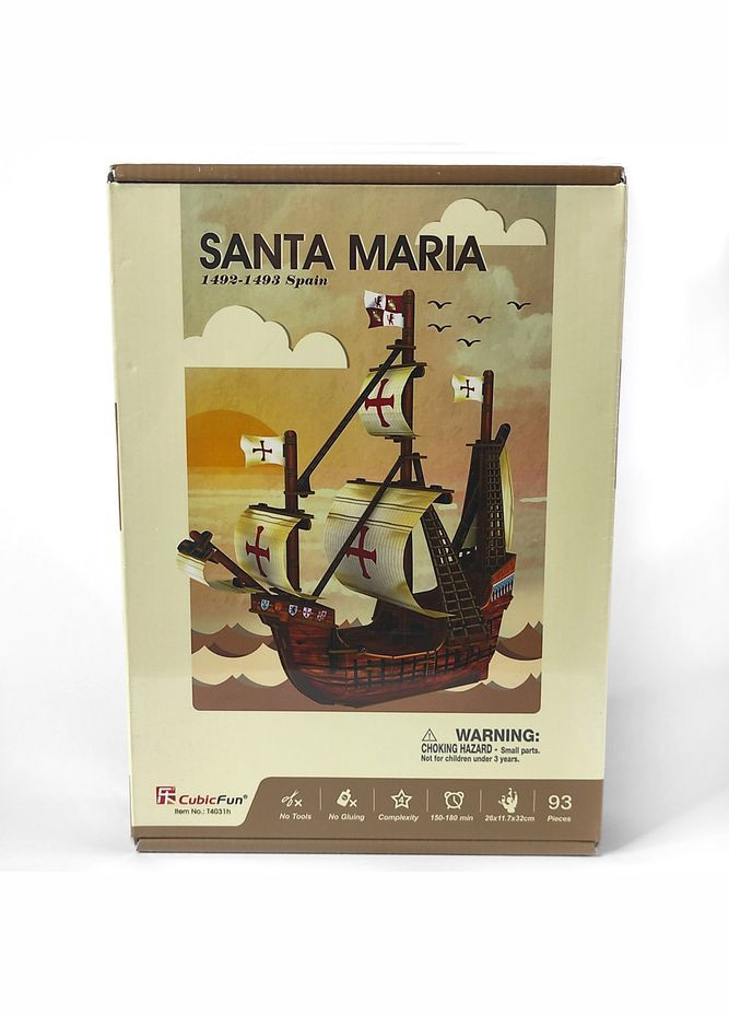 3D пазл Корабель Санта Марія (T4031h) CubicFun (308794543)