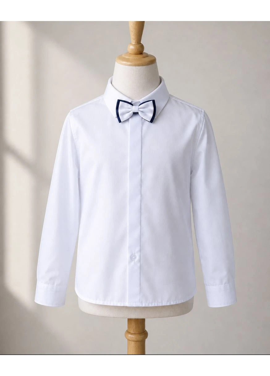 Сорочка для хлопчика біла з метеликом No Brand (374593012)