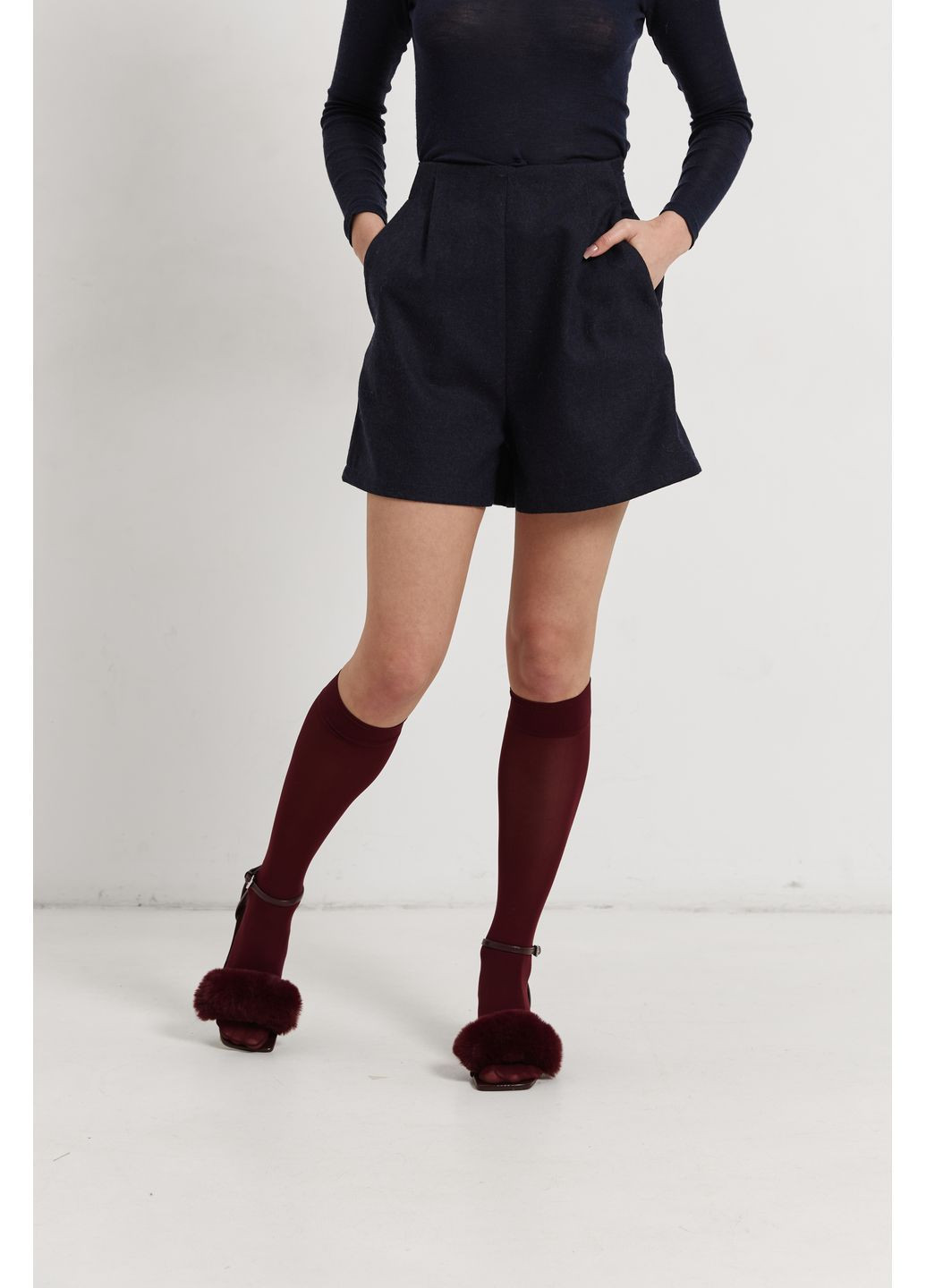 Шорти з шерсті темно-синього кольору TAYU шорти (365065813)