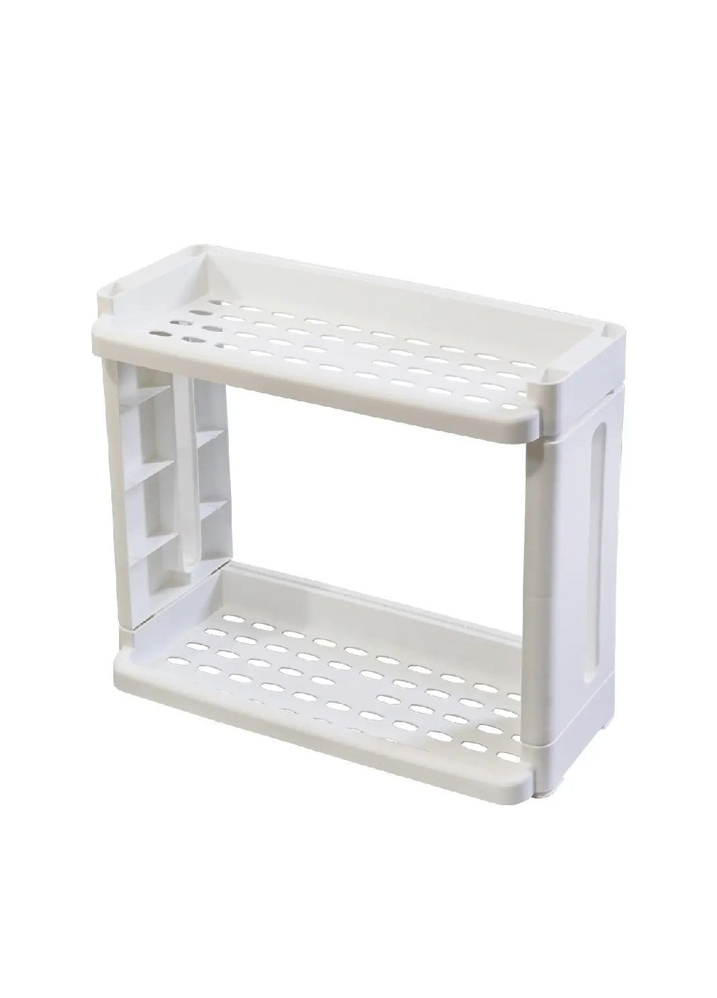 Органайзер этажерка стеллаж двухъярусный 2 полки для хранения вещей в ванной кухне кладовой 40х15х33 см (476689-Prob) Белый Unbranded (288535828)
