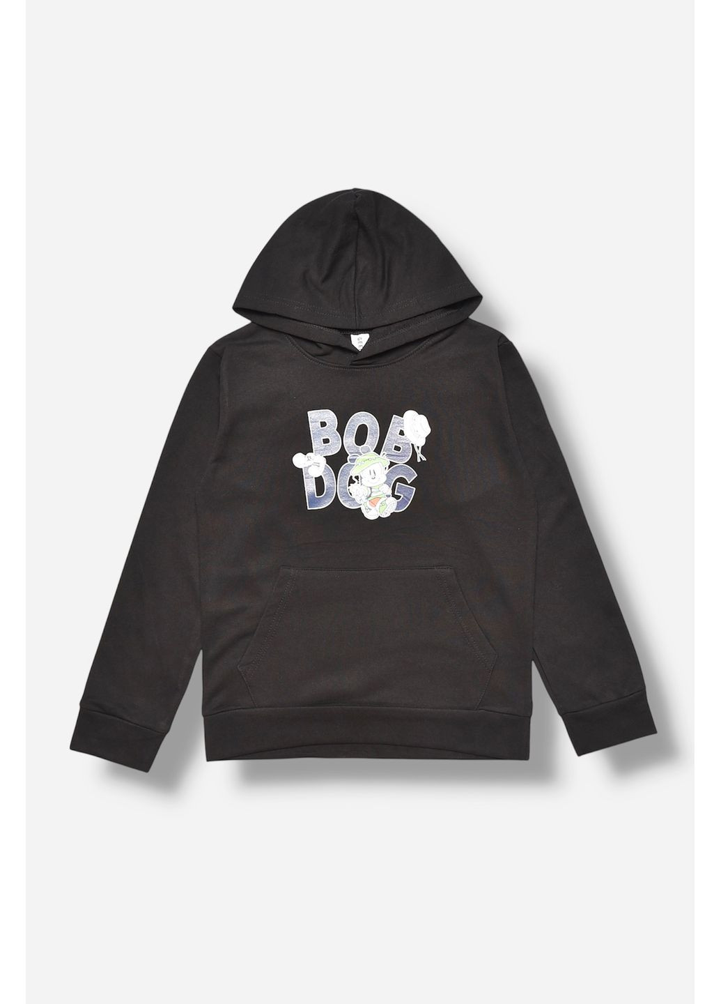 Let's Shop свитшот детский для мальчика на флисе черного цвета рисунок черный кэжуал двунитка