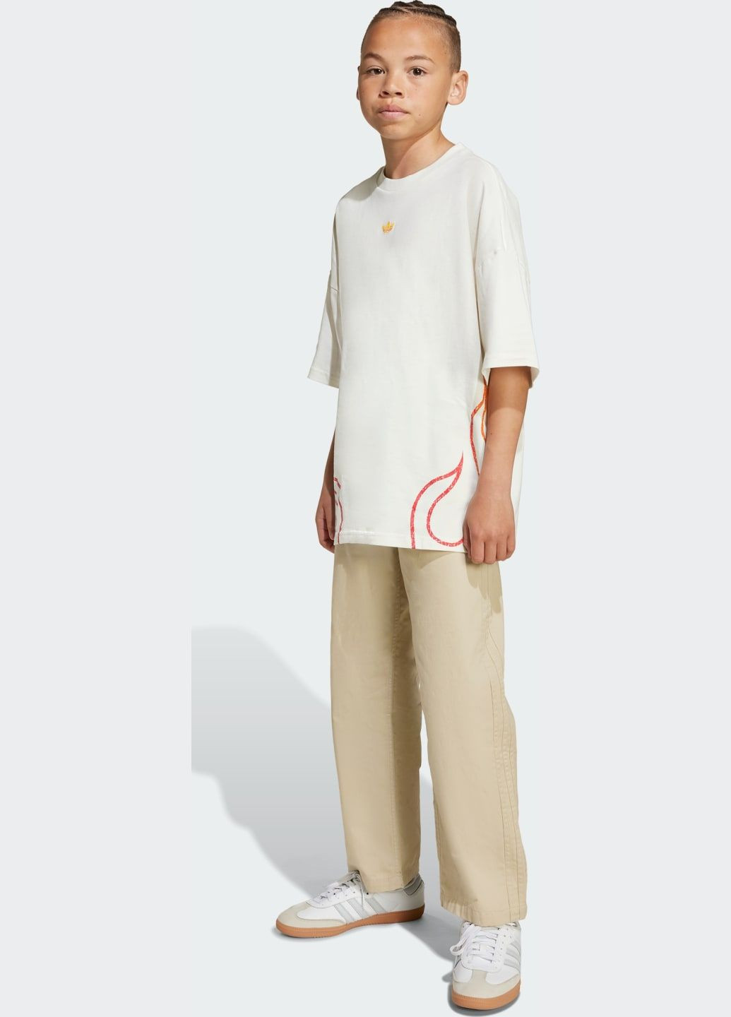 Белая демисезонная футболка flames kids adidas