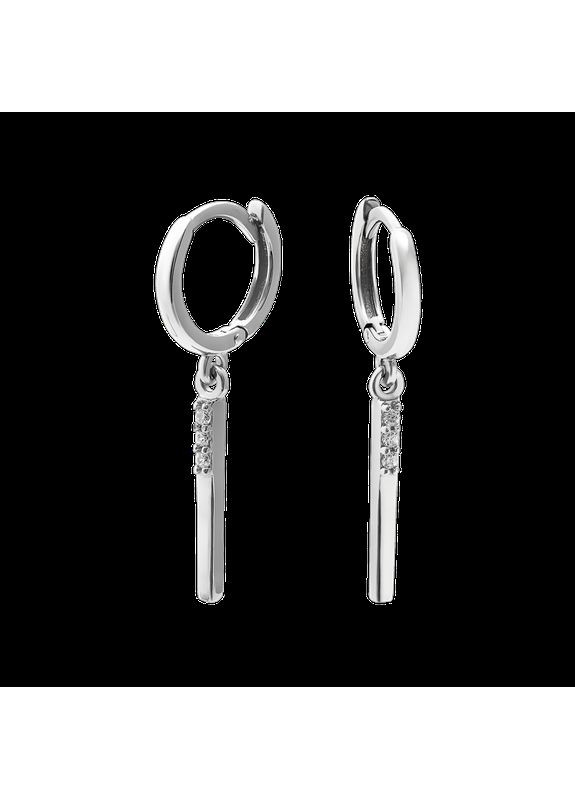 Серебряные серьги с аметистом и фианитами. Каштан (342335275)