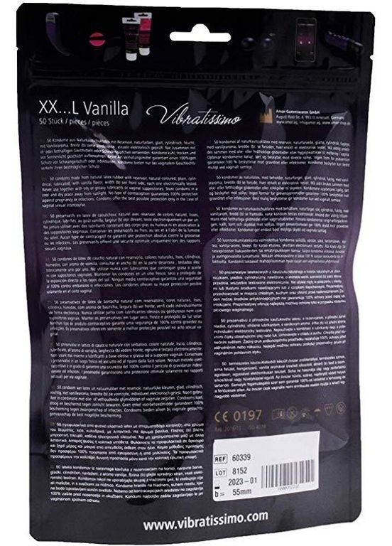 Презервативи - Vibratissimo XX... L Vanilla, 55 мм, 50 шт. (09.2026) Amor (368561694)