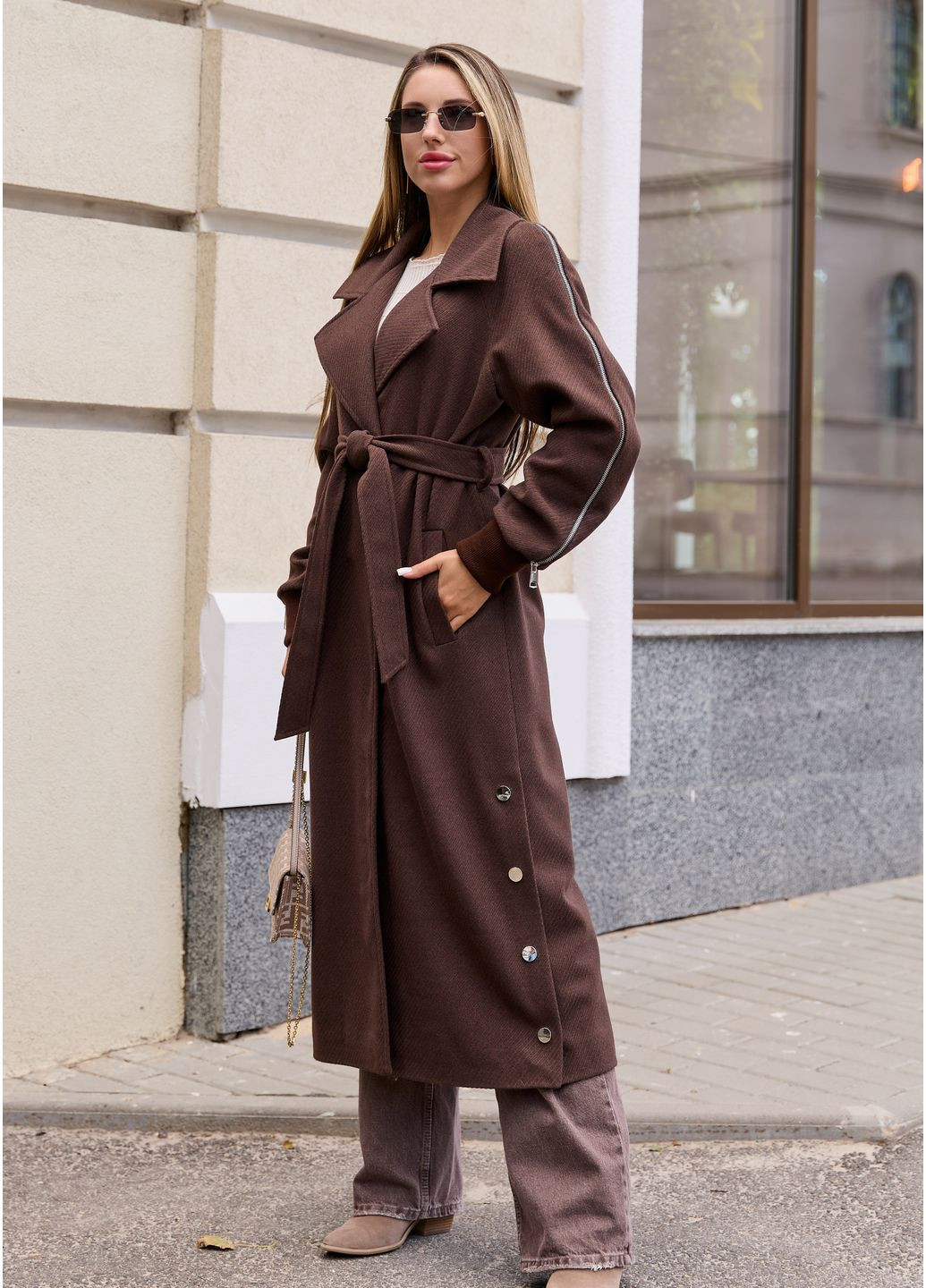 Темно-коричневое демисезонное Пальто MN