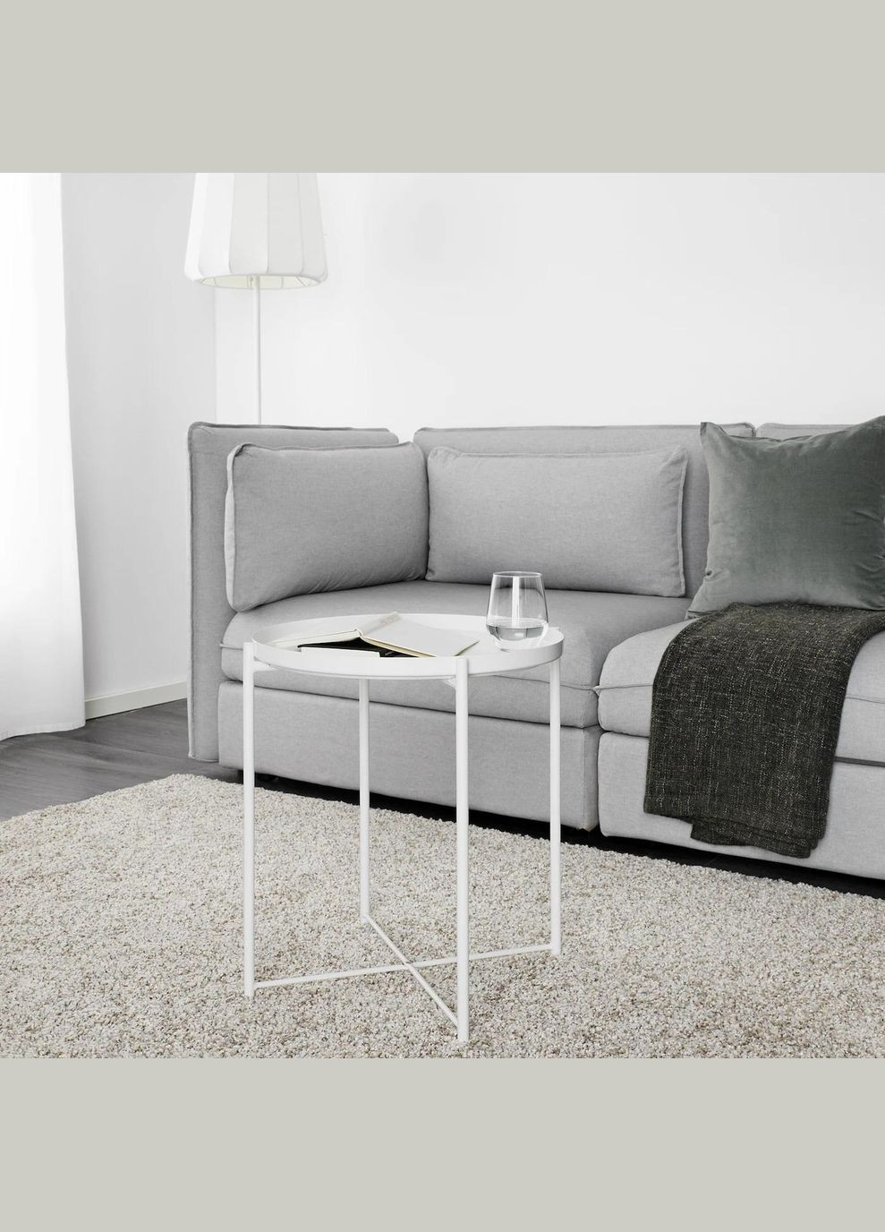 Підносний стіл ІКЕА GLADOM 45х53 см Білий (70337819) IKEA (267898056)