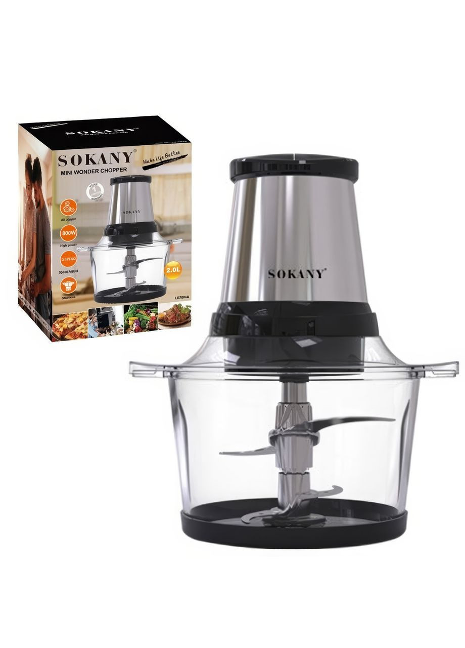 Кузонный измельчитель для мяса от сети, 2 л, 800 Вт, LB-7004A / Измельчитель для кухни / Блендер кухонный Sokany (366979149)