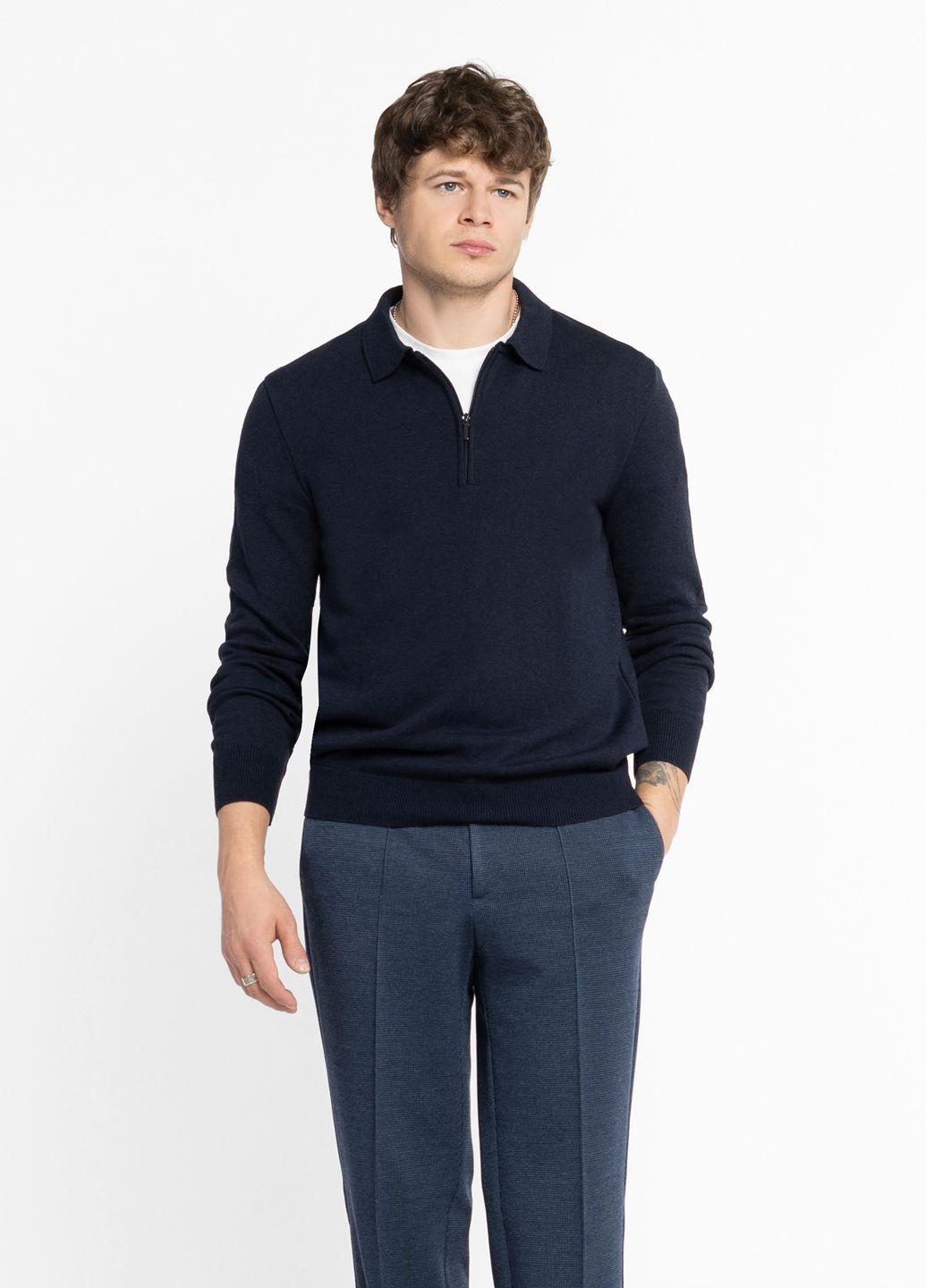 Синий зимний свитер мужской синий Arber