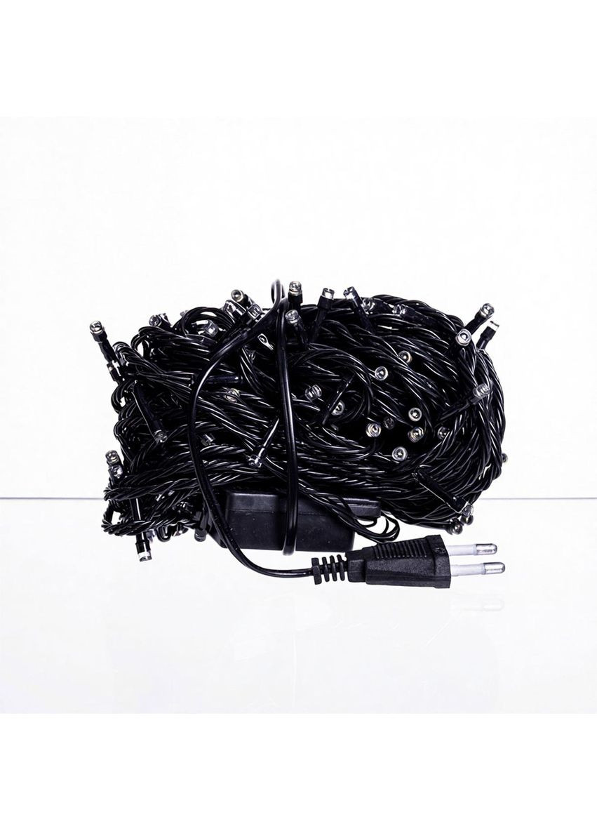 Новорічна гірлянда кімнатна нитка 18 м 180 LED кімнатна гірлянда чорний провід Біле світло W180LED18MBW Garlando (365546841)