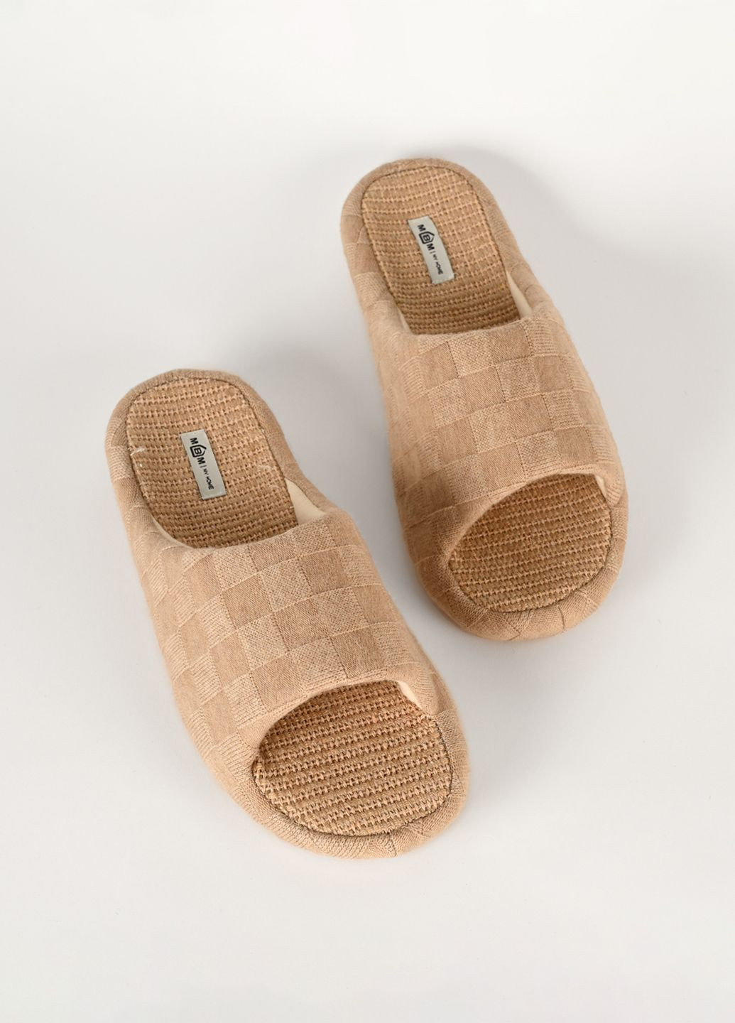 Бежевые тапочки женские с открытым носком nika MVM