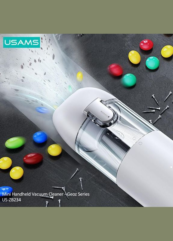 Автомобильный пылесос Mini Handheld Vacuum Cleaner Geoz Series USZB234 65W 6000Pa белый USAMS (293346494)