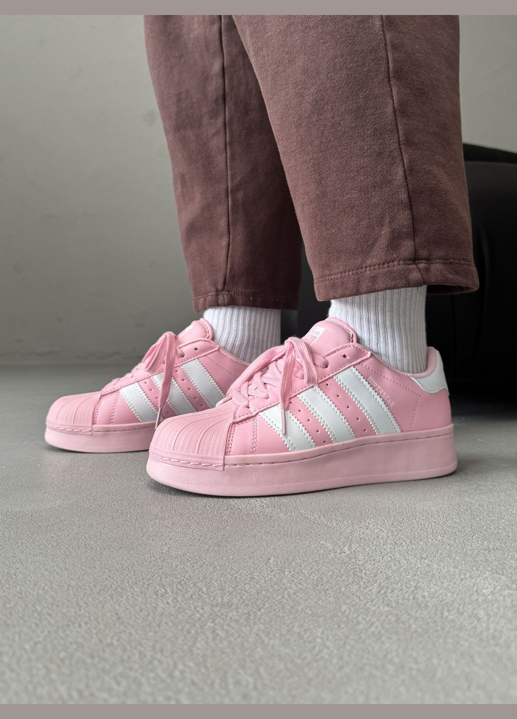Кроссовки женские Adidas Superstar XLG pink | Адидас Суперстар розовые No Brand розовые демисезоны (316091154)