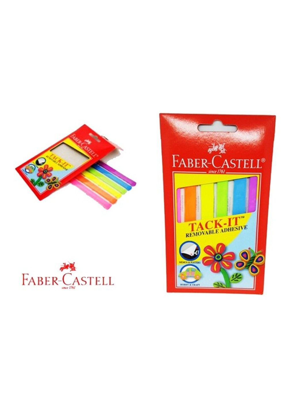 Клей багаторазовий 50гр 6 кольорів TACK IT 187094-50 Faber-Castell (279834035)