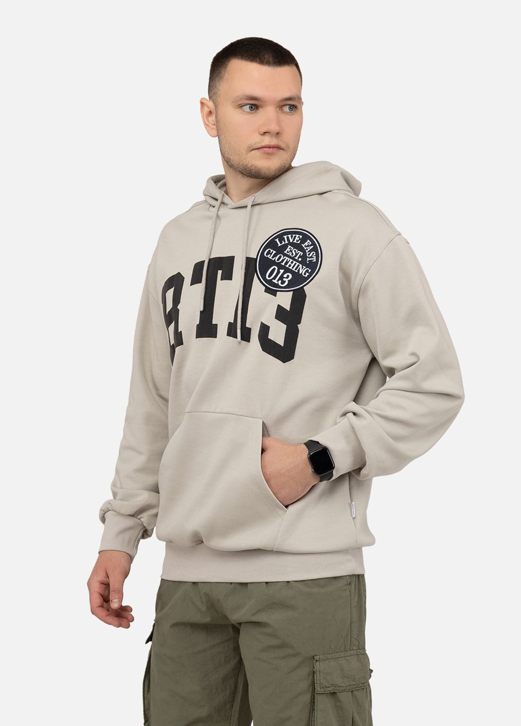 Мужской худи цвет молочный ЦБ-00245631 Retro Club (305696628)